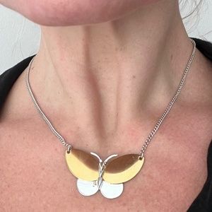 Beautiful Two-Tone Butterfly necklace